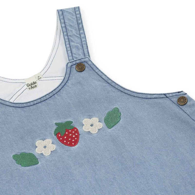 Goldie + Ace Wild Strawberry Pinafore Dress 6M-2Y image number 2